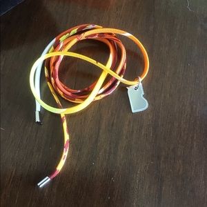 HERMÈS Tourbillon Jungle Love Silk Bracelet Necklace Silver Charm Orange 2021